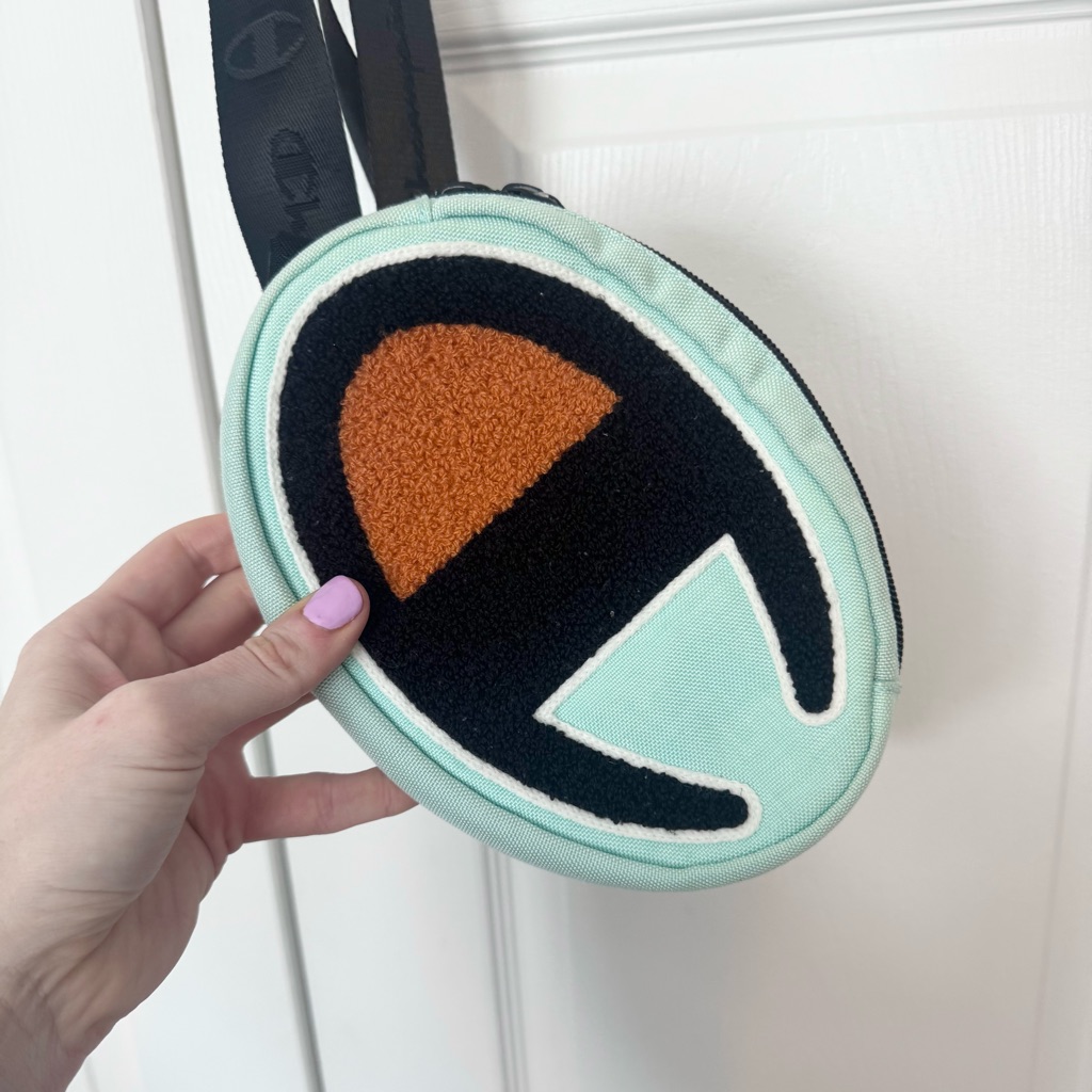 Champion Logo Mint Green And Black Crossbody Bag